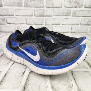 Nike Free RN 5.0 Flyknit Men's Size 10 Blue Black Athletic Running Sneaker Shoes